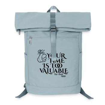 Deine Zeit ist zu wertvoll - Laptop-Rucksack  - Eisblau - Vorne