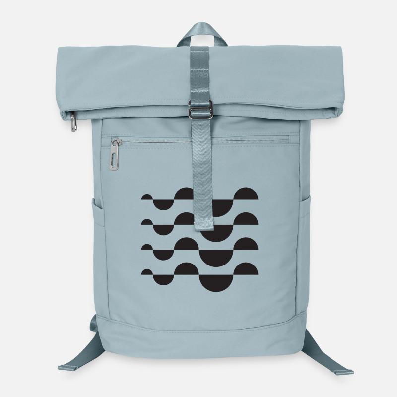 Monochrome Wave Circle Grid Laptop Backpack