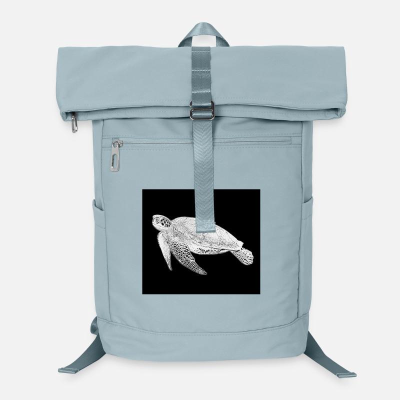 Schildkrötenlinienkunst Schwarz Laptop-Rucksack 