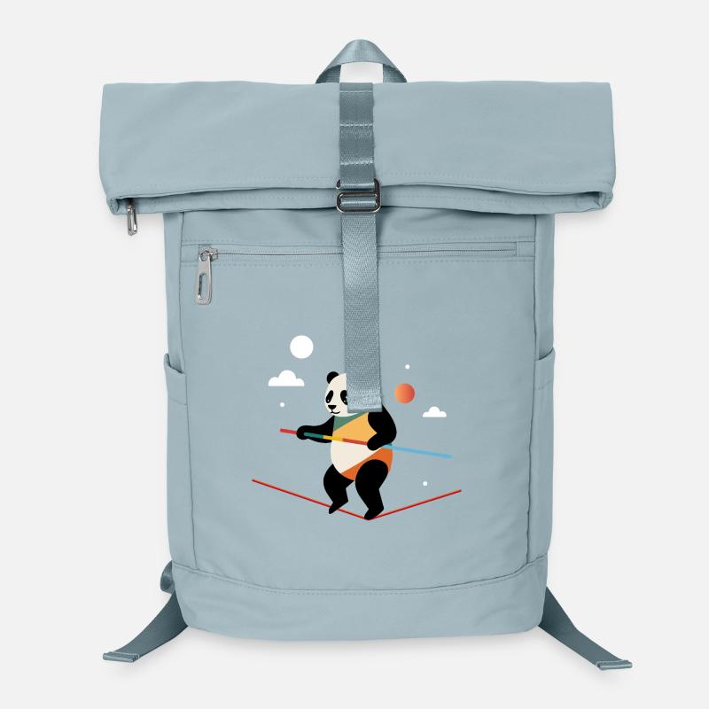 Panda balances on the rope – brave and cheerful Laptop Backpack