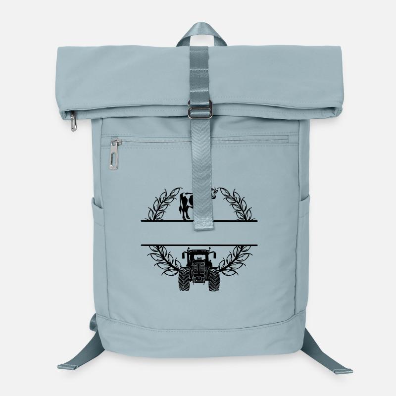 Lorbeerkranz mit Kuh und Traktor – Eigener Text Laptop-Rucksack 