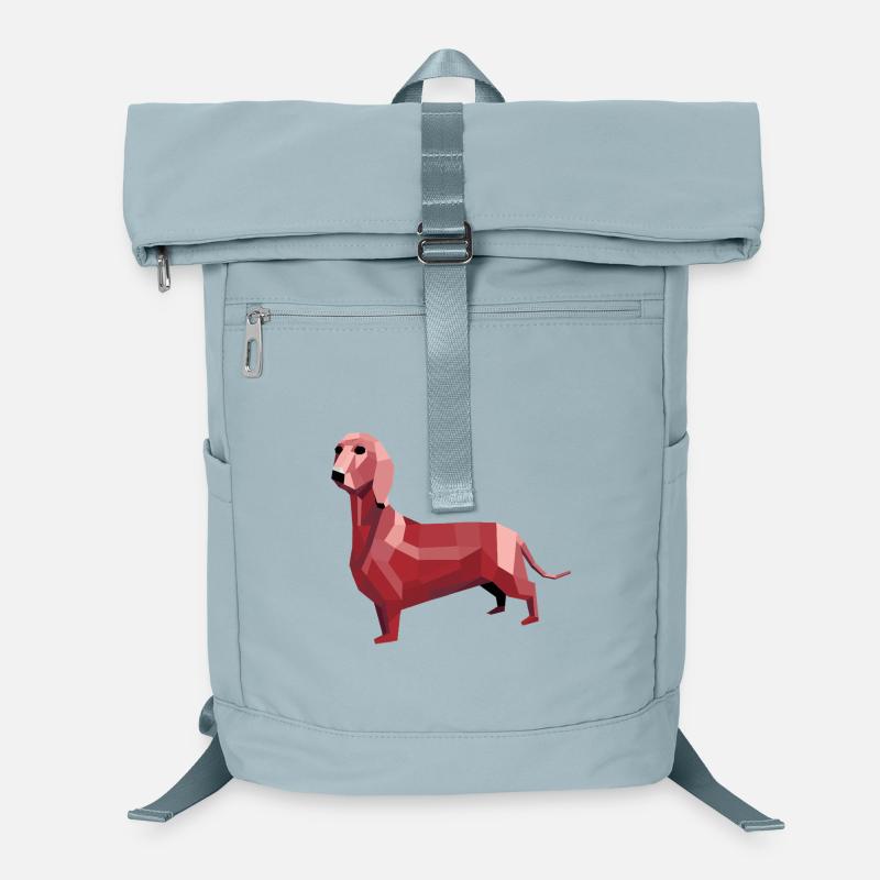 Dackel low poly rot Laptop-Rucksack 
