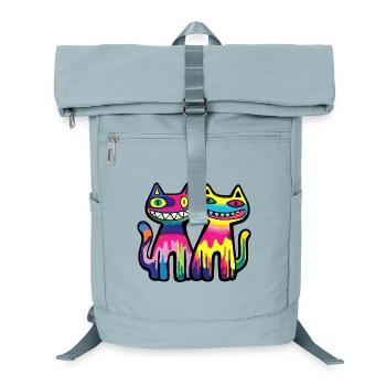 Cats Couple Colorful - Laptop Backpack - ice blue - Front