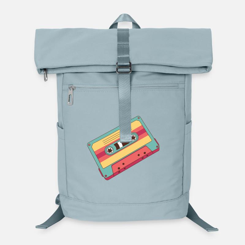 Cassette rétro colorée des années 80 Sac à dos ordinateur