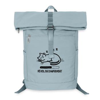 Sleeping cat, alarm clock charging - Laptop Backpack - ice blue - Front