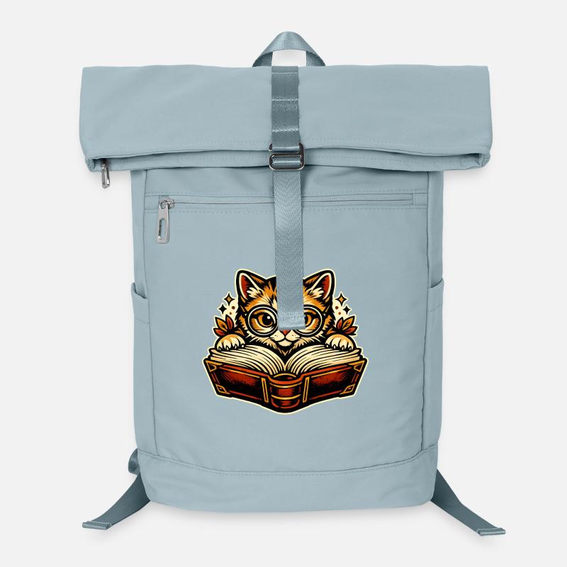 Kitten with glasses reading Laptop Backpack