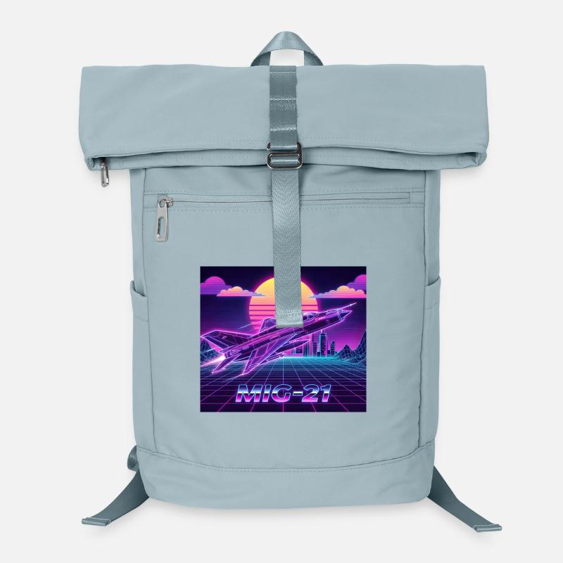 Mig-21 Retro Futuristic Neon Laptop Backpack