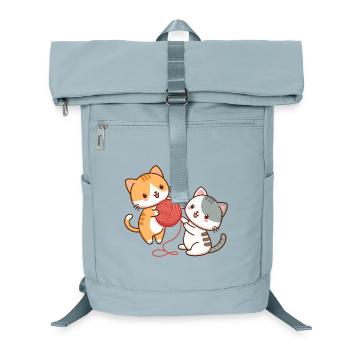 Kittens and kawaii ball - Laptop Backpack - ice blue - Front
