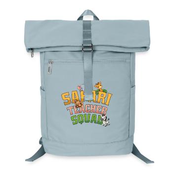 Safari Teacher Squad Zoo Party Jungle Zoo Birthday - Laptop Backpack - ice blue - Front