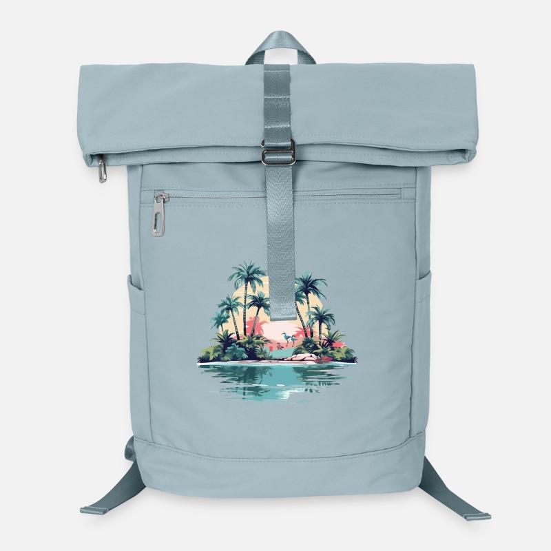 Tropical island at sunset Laptop Backpack