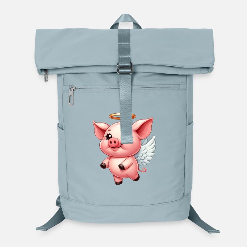 Cochon domestique comme ange avec des ailes Sac à dos ordinateur