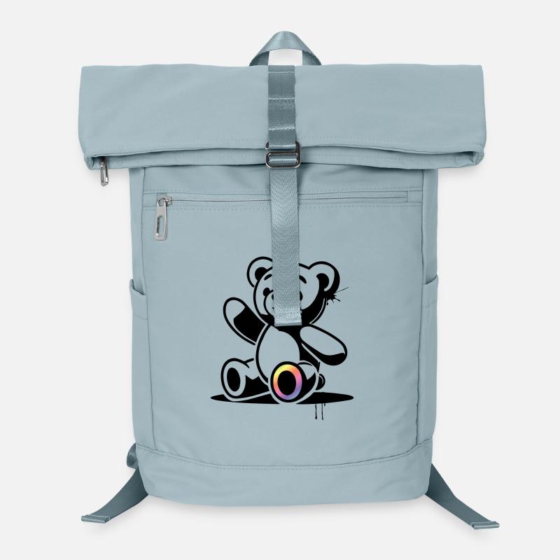 Stencil Teddy mit Regenbogenakzent Laptop-Rucksack 