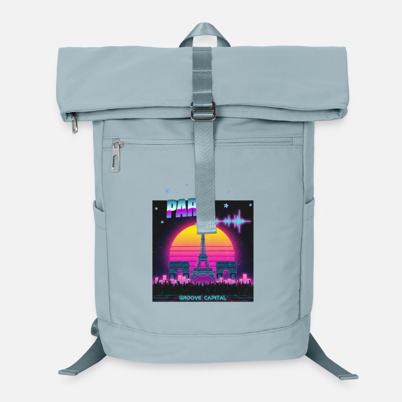 Paris Retro Wave Techno Laptop Backpack