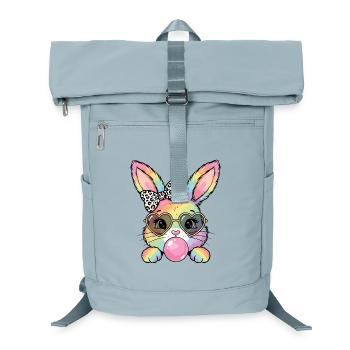 Niedlicher Regenbogen Hase mit Sonnenbrille - Laptop-Rucksack  - Eisblau - Vorne