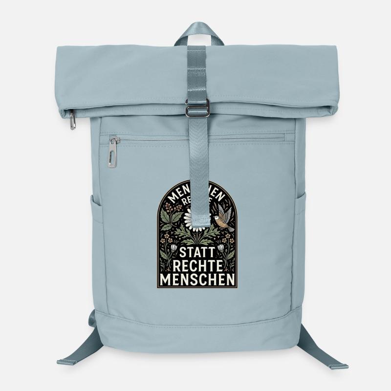 Retro Blumen Design Menschenrechte Spruch Laptop-Rucksack 