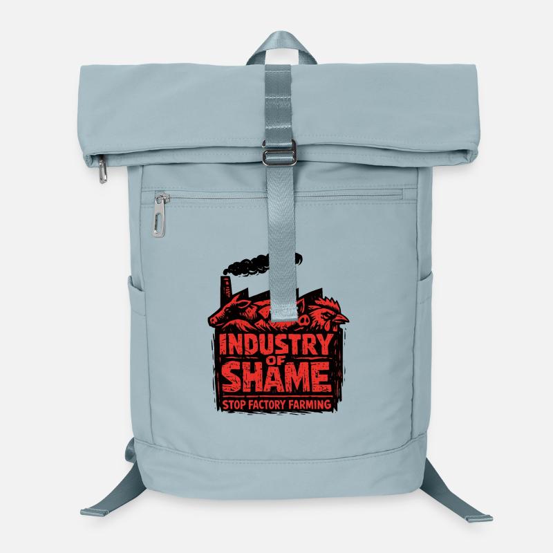 Industrie de la honte – Arrêter l’élevage industriel - Sac à dos ordinateur - bleu glacier