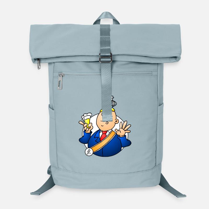 Cartoon Monarch with Beer and Crown Laptop Backpack