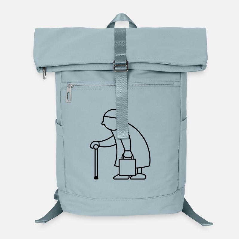 Alte Dame mit Einkaufstasche Laptop-Rucksack 