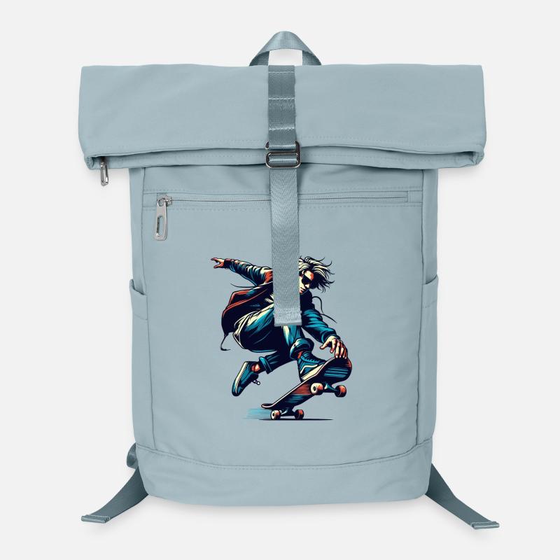 Lebendiges buntes Motiv eines Skaters Laptop-Rucksack 