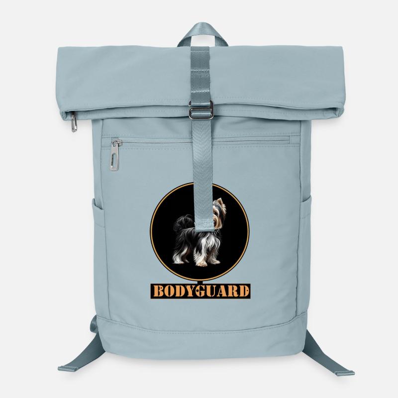 Yorkshire Terrier : Guard Dog in Gold Ring - Laptop Backpack - ice blue