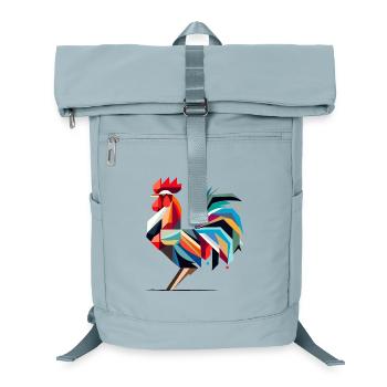 Colorful Geometric Rooster in Polygon Style - Laptop Backpack - ice blue - Front