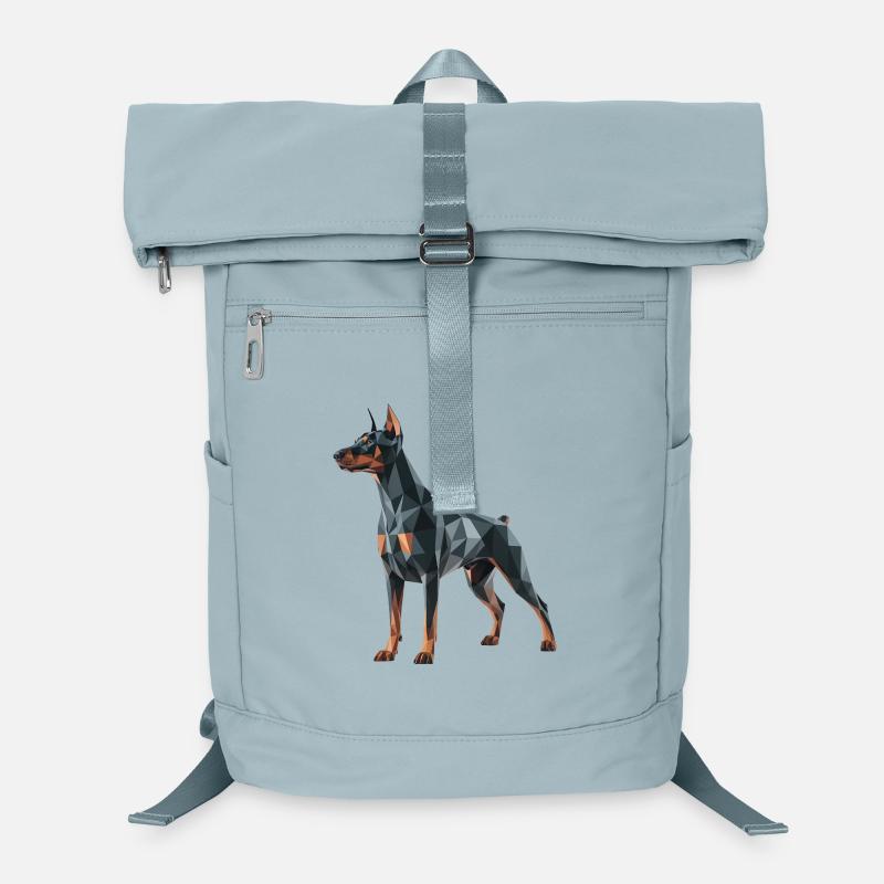 Dobermann - Cooles Low-Poly-Logo Laptop-Rucksack 