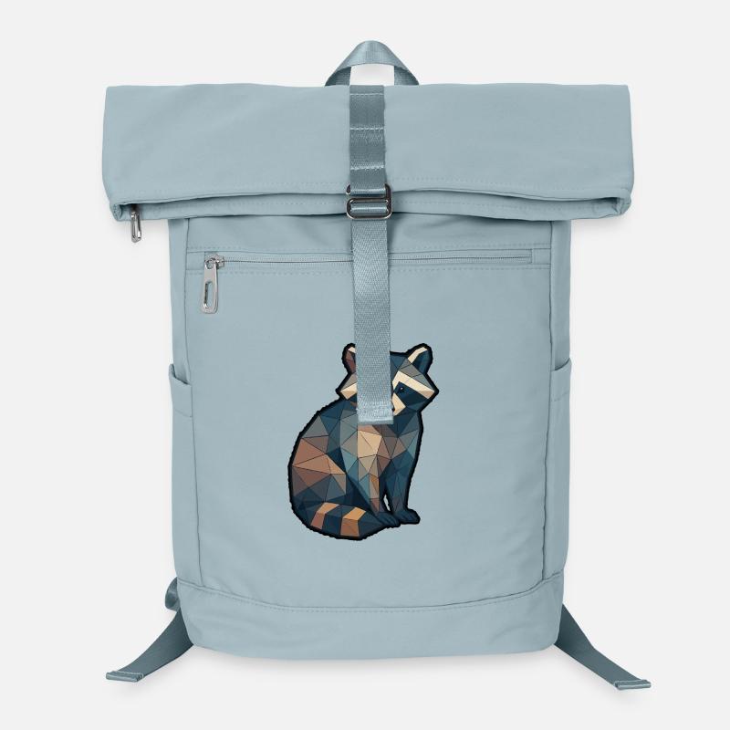 Geometrischer Waschbär Low Poly Laptop-Rucksack 