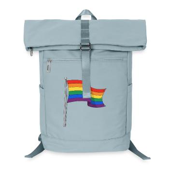 Drapeau arc-en-ciel, pistes courbes - Sac à dos ordinateur - bleu glacier - Devant