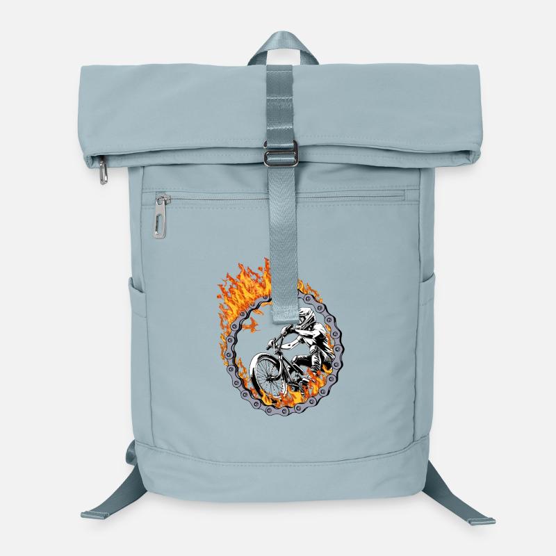 BMX Rider Fire Ring Laptop Backpack