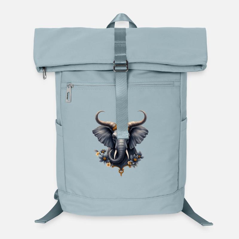 Imperial Elephant Blue Flower Laptop Backpack