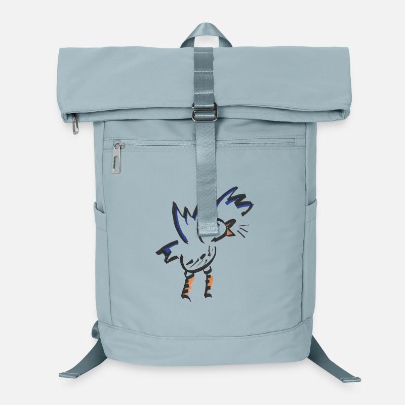 Orange Blue Abstract Rooster Laptop Backpack