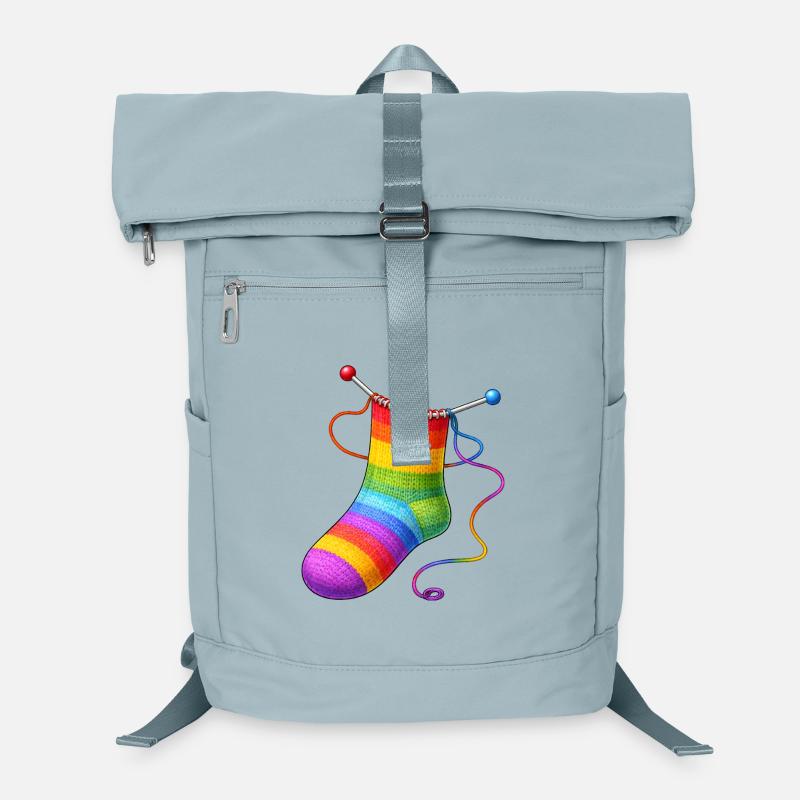 Gestrickte Regenbogen Socke Illustration  Laptop-Rucksack 