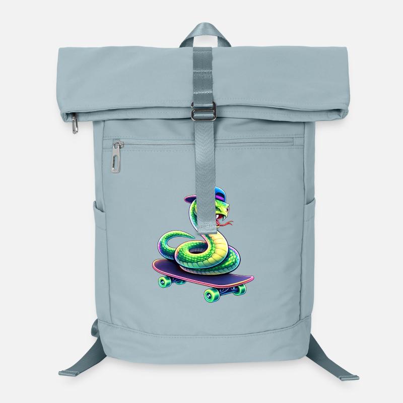Neon Skate Snake Skateboard Animal Laptop Backpack
