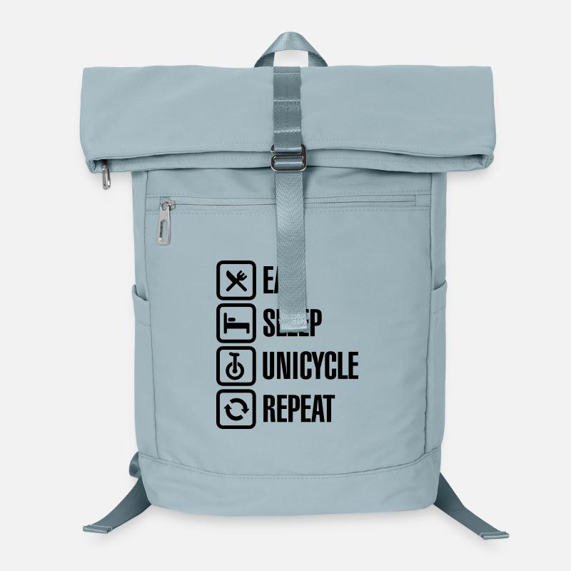 Essen Sie Schlaf Einrad wiederholen Einrad Zirkusclown Laptop-Rucksack 
