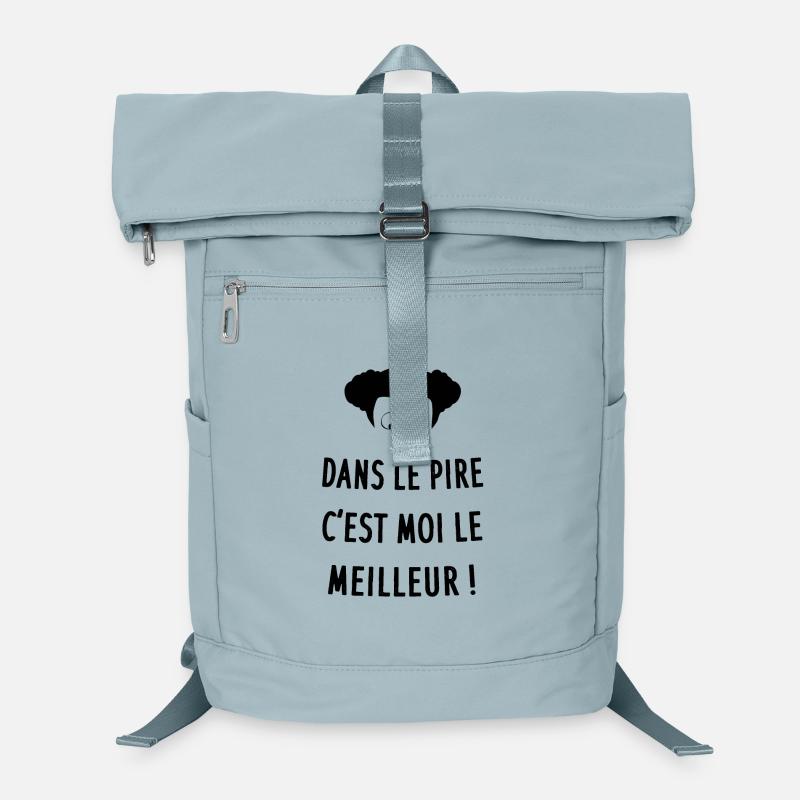 Coluche - Dans le pire - Citation Humour Comique Sac à dos ordinateur