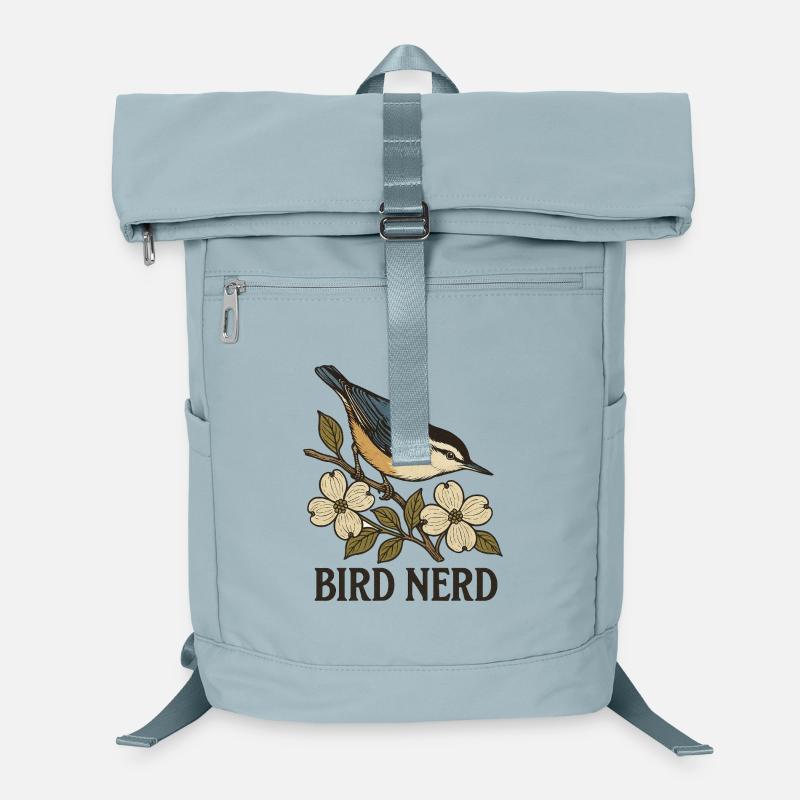 Eleganter blau-schwarzer Singvogel Vogel Nerd Laptop-Rucksack 