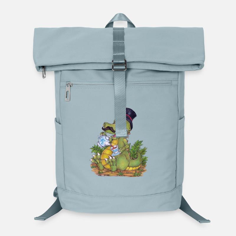 Drôle de jeu de mots Tea Rex Dino dessiné à la main Sac à dos ordinateur