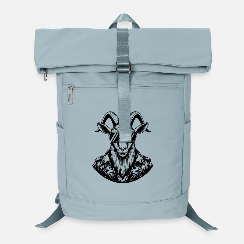 Chèvre cool avec des lunettes de soleil – Art au trait Sac à dos ordinateur