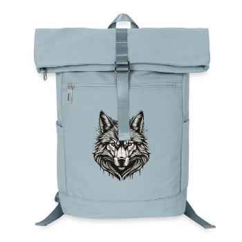Wolfskopf-Tinte graviert - Laptop-Rucksack  - Eisblau - Vorne