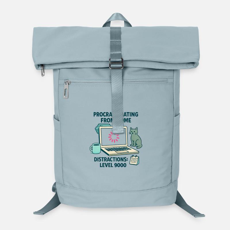 Humor Procrastination Telecommuting Chat and Coffee Laptop Backpack