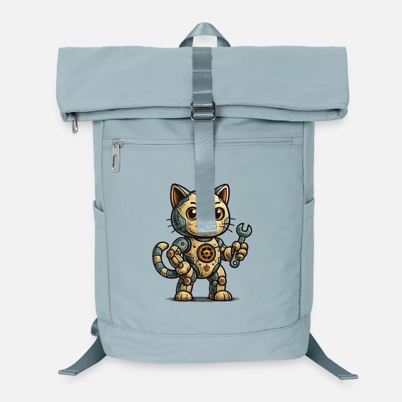 Steampunk-Katze Schrauberheld Laptop-Rucksack 