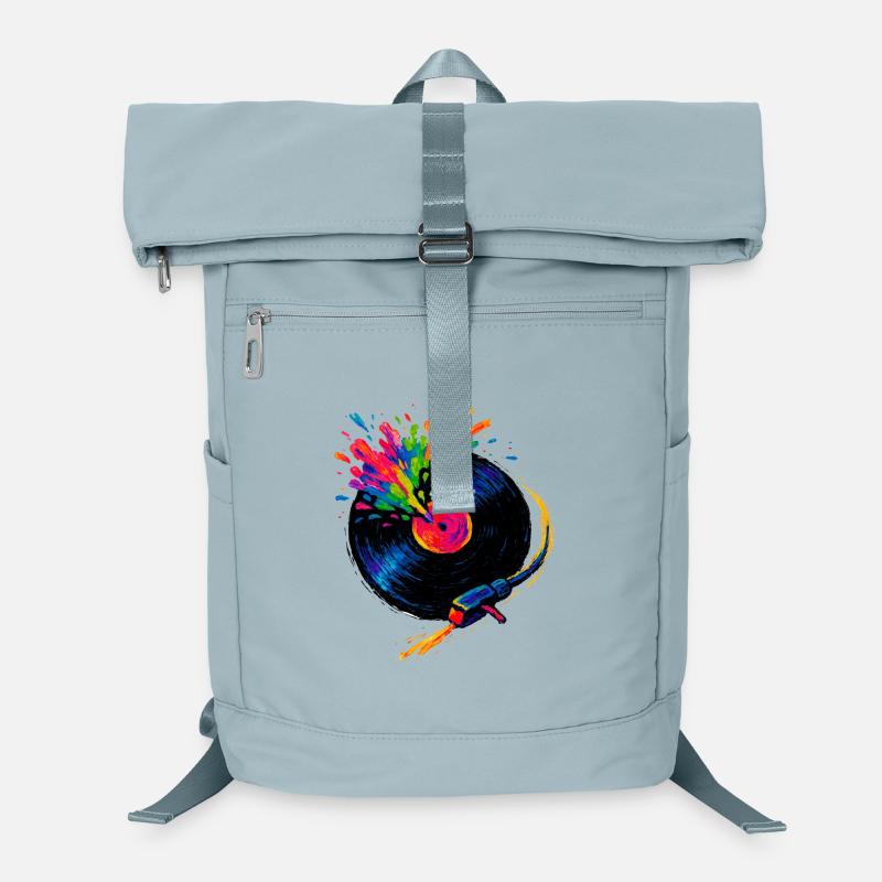 Platine Vinyle colorée pop Sac à dos ordinateur