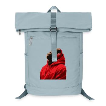Gorille en sweat à capuche écoutant de la musique au casque - Sac à dos ordinateur - bleu glacier - Devant