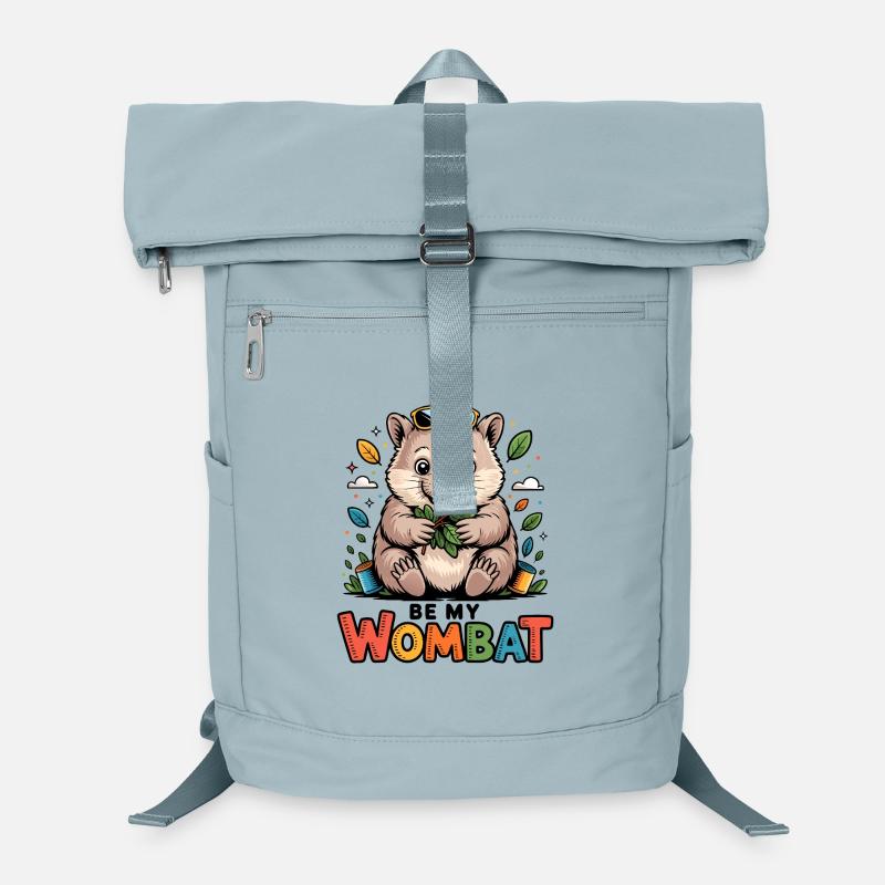 Wombat avec feuilles et lunettes de soleil Sac à dos ordinateur