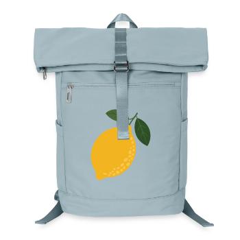 Illustration d’agrumes en feuille de citron - Sac à dos ordinateur - bleu glacier - Devant