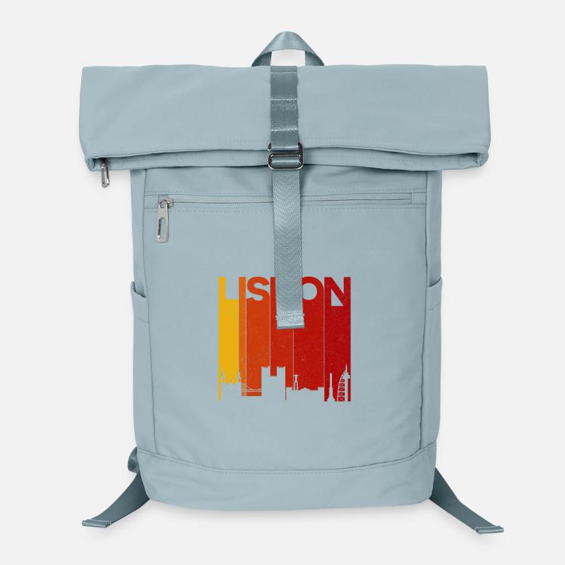 Lisbon Skyline Gradient Sunset Laptop Backpack