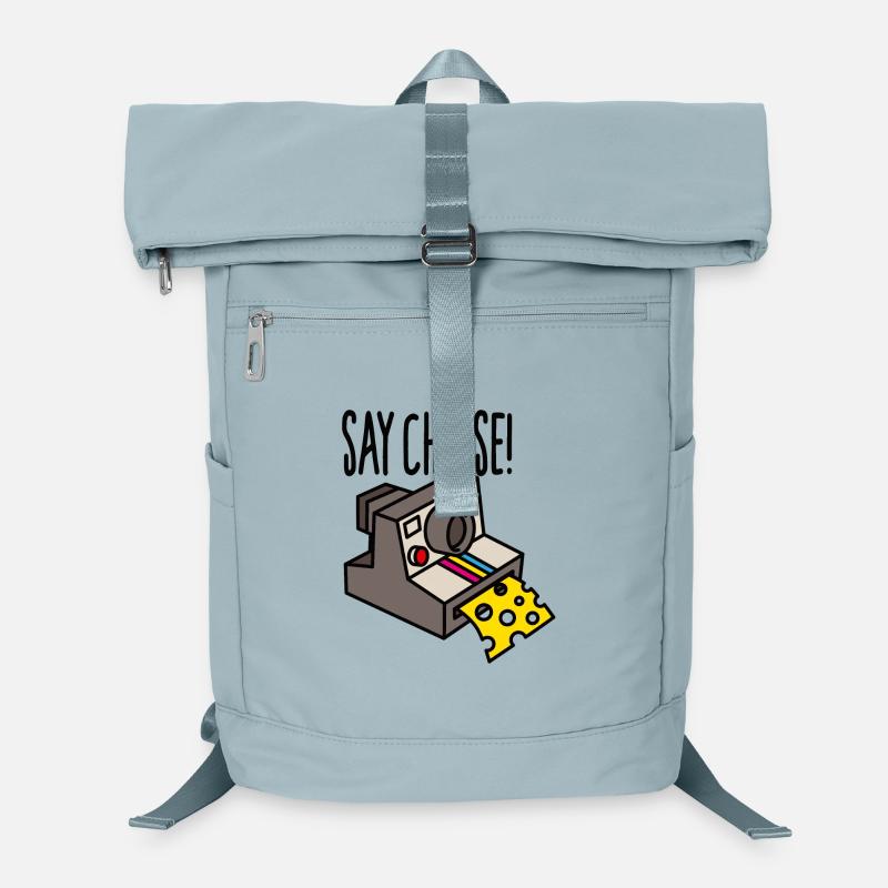Say cheese funny hipster camera cartoon Laptop Backpack