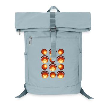 70er Jahre Retro Kugel Muster Orangebraun - Laptop-Rucksack  - Eisblau - Vorne