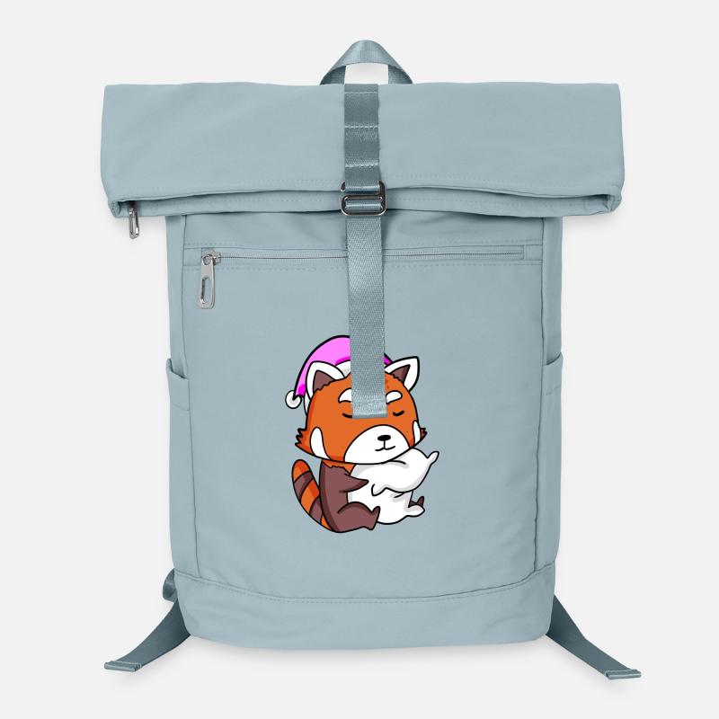 panda roux avec oreiller et bonnet de couchage Sac à dos ordinateur