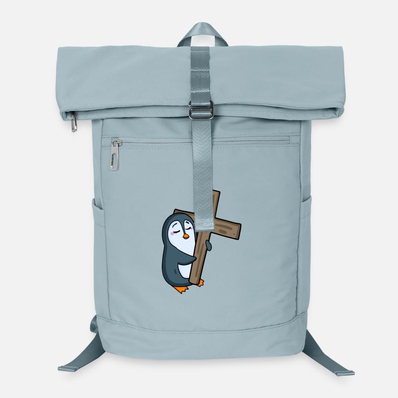 Pingouin avec croix Sac à dos ordinateur